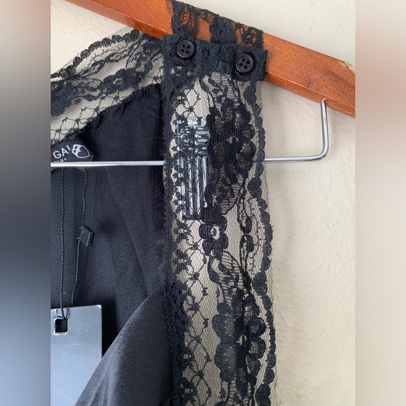 ❌SOLD❌Nasty Gal Black Satin Trim Lace Slip Dress Size Small - Picture 6 of 13